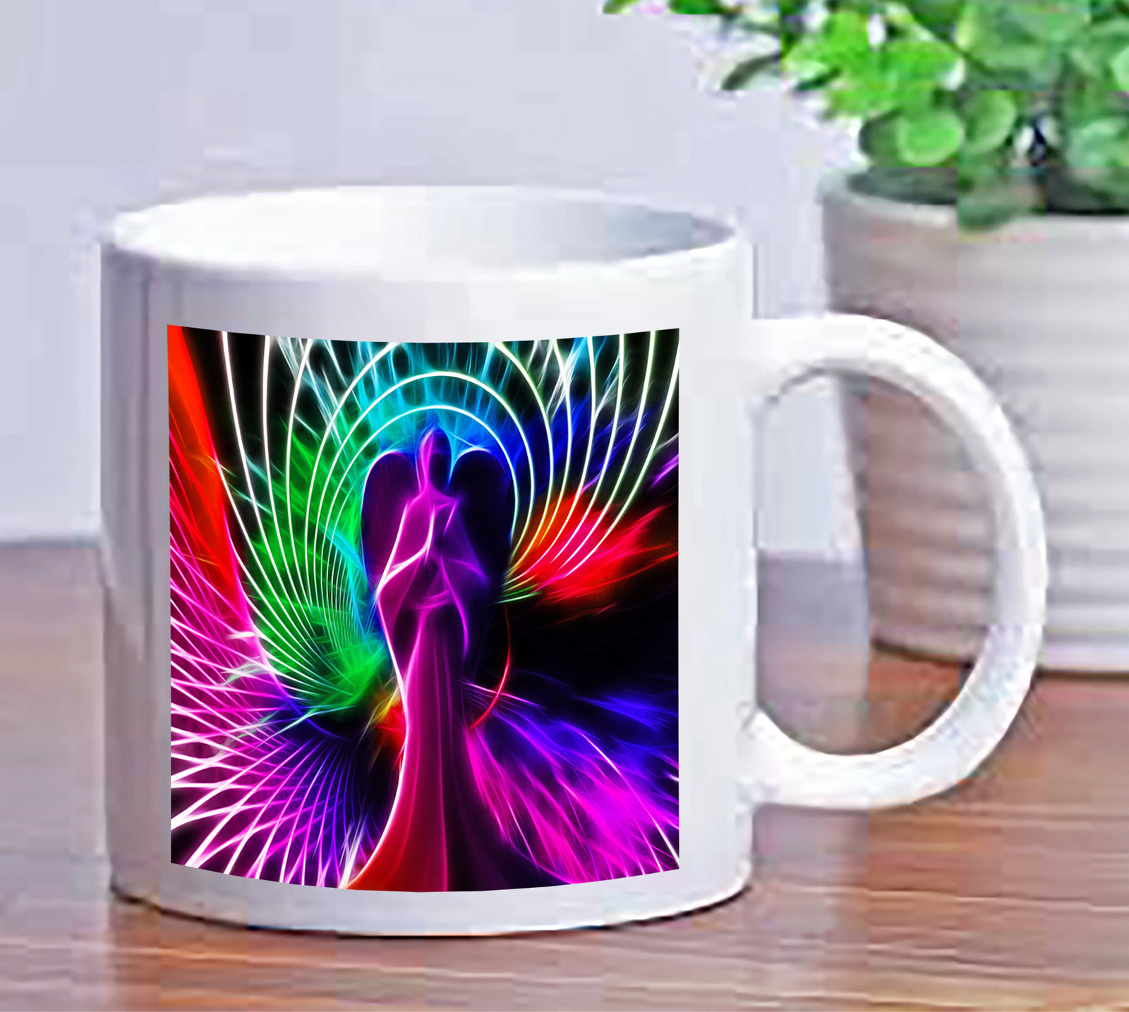 11 oz Custom Personalized Angel Rainbow Christian Coffee Cup Gift Mug