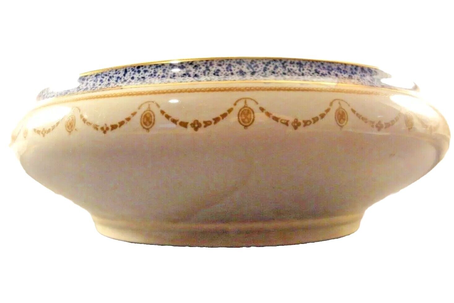 Vintage Porcelain Tureen Antique KEELING Losol Ware ADAM Royal Blue  Gold-NO LID