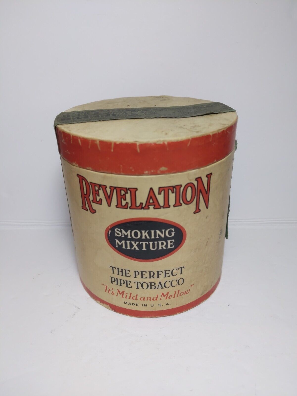 1930s-40s WWII era Revelation Cardboard Paper Tobacco Canister (not tin)
