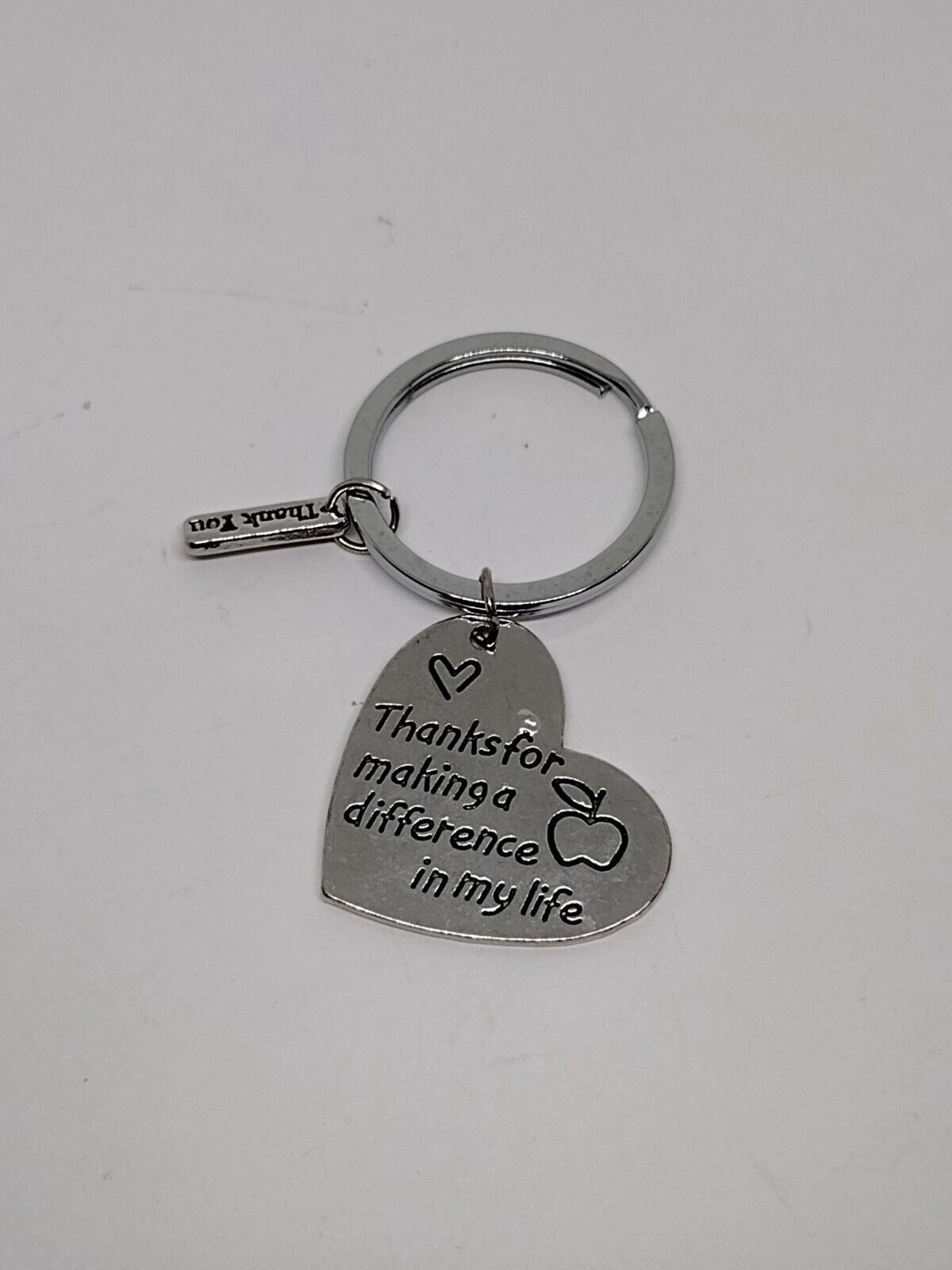 Silvertone Heart Thanks For Making A Difference...Teacher Appreciation Keyring