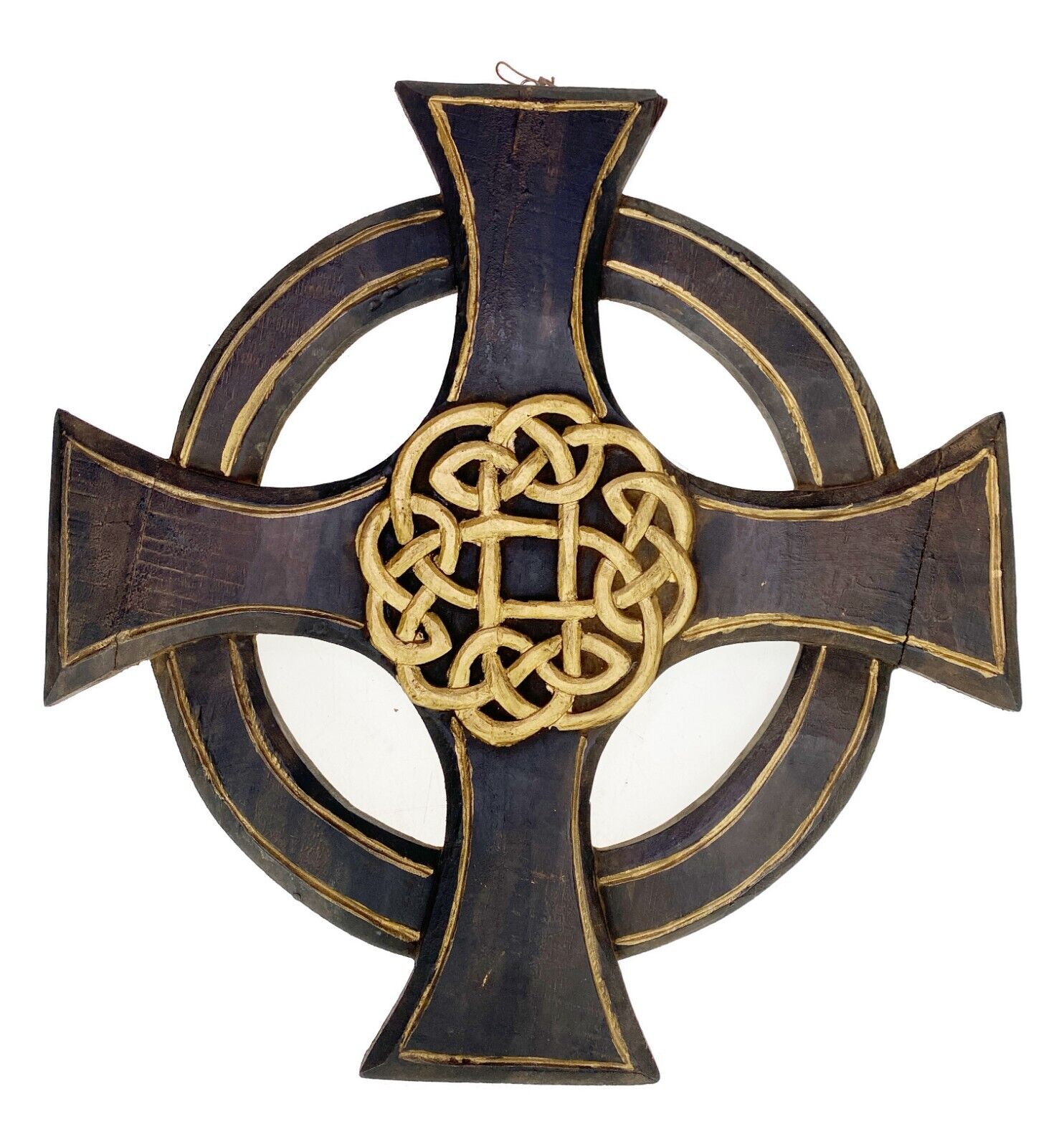 22” Large Wood Wall Cross Celtic Knot Rustic Primitive Renaissance Medieval