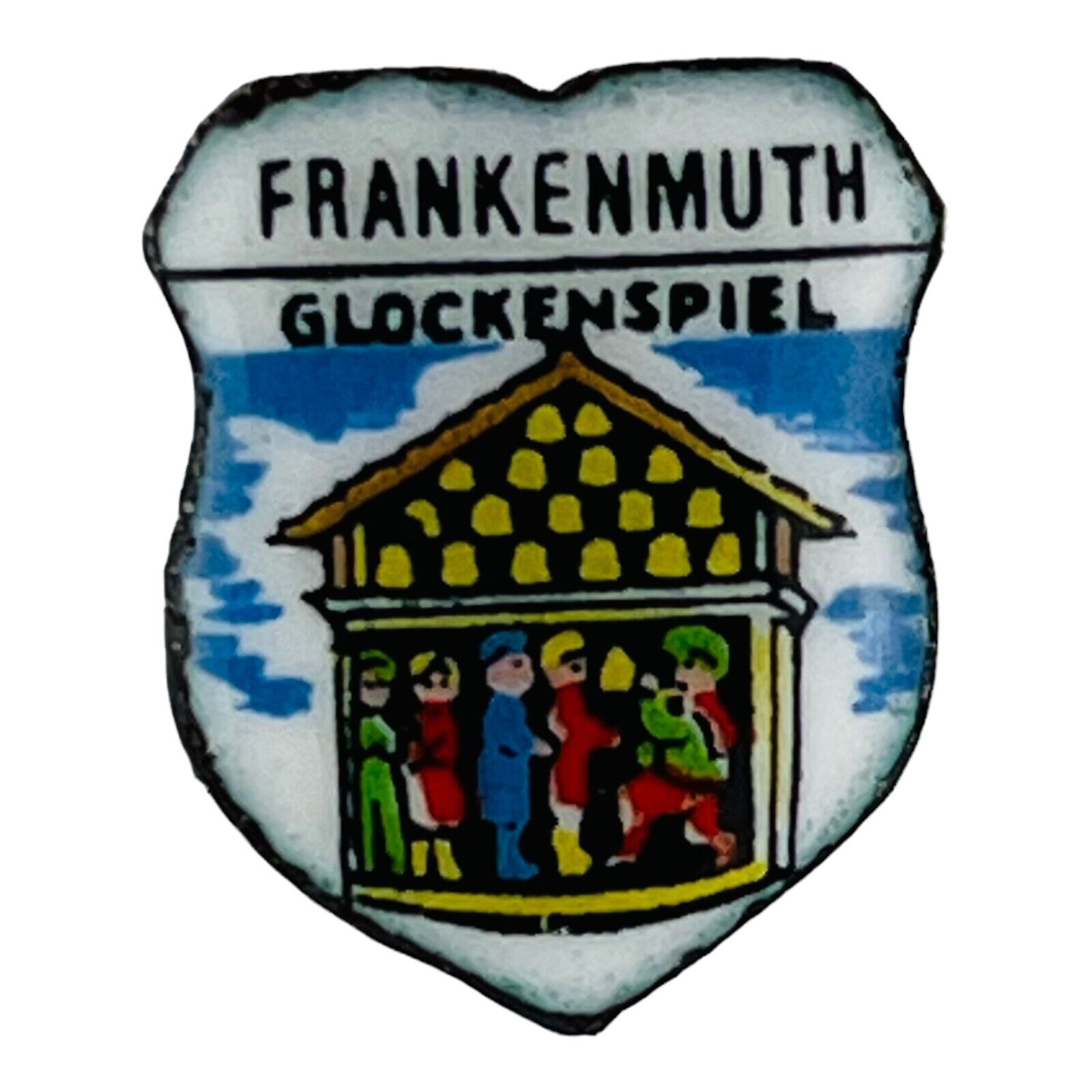 Vintage Frankenmuth Glockenspiel Lapel Hat Pin Michigan Travel Souvenir Gift