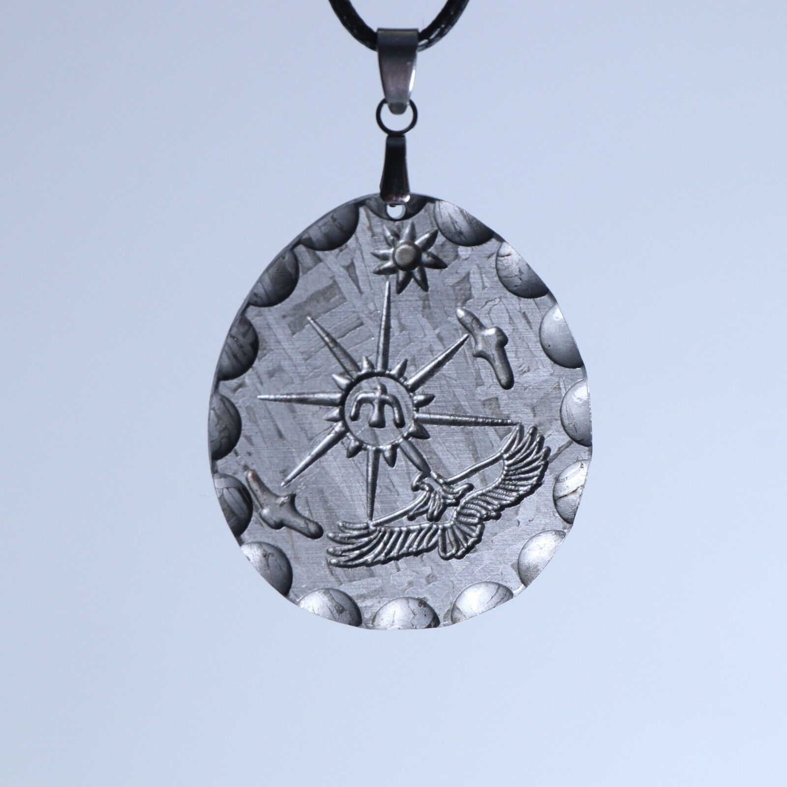 Natural meteorite pendant hand carved Symbolizing good fortune,collectio giftB23