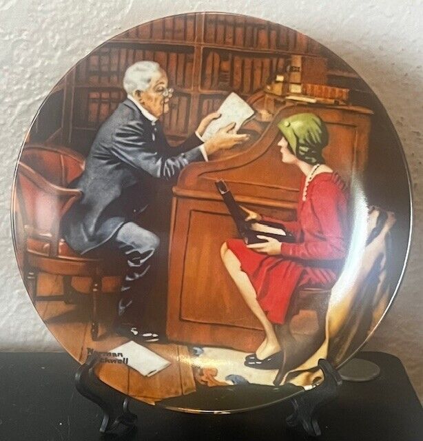 Norman Rockwell The Professor Limited Ed. Collector Plate