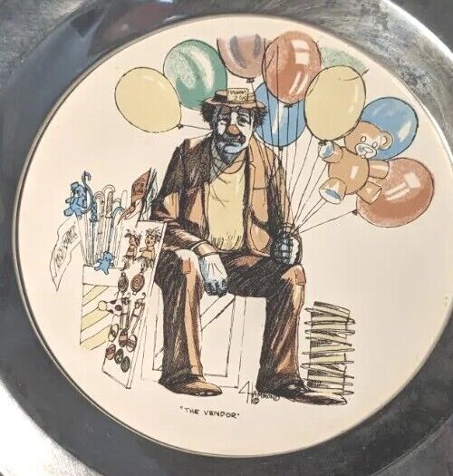 Vintage Wilton Pewter Circus Clown Plate, Vendor Limited Edition In Center Ring
