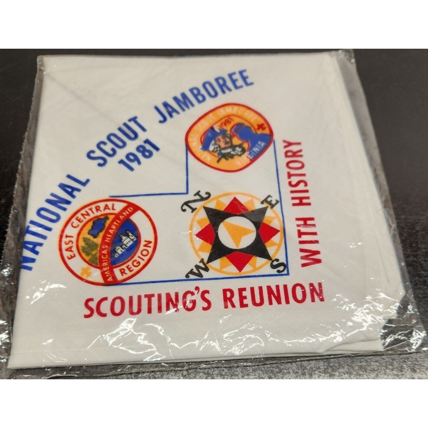 1981 National Scout Jamboree Scouting's Reunion with History Neckerchief-NEW-BSA
