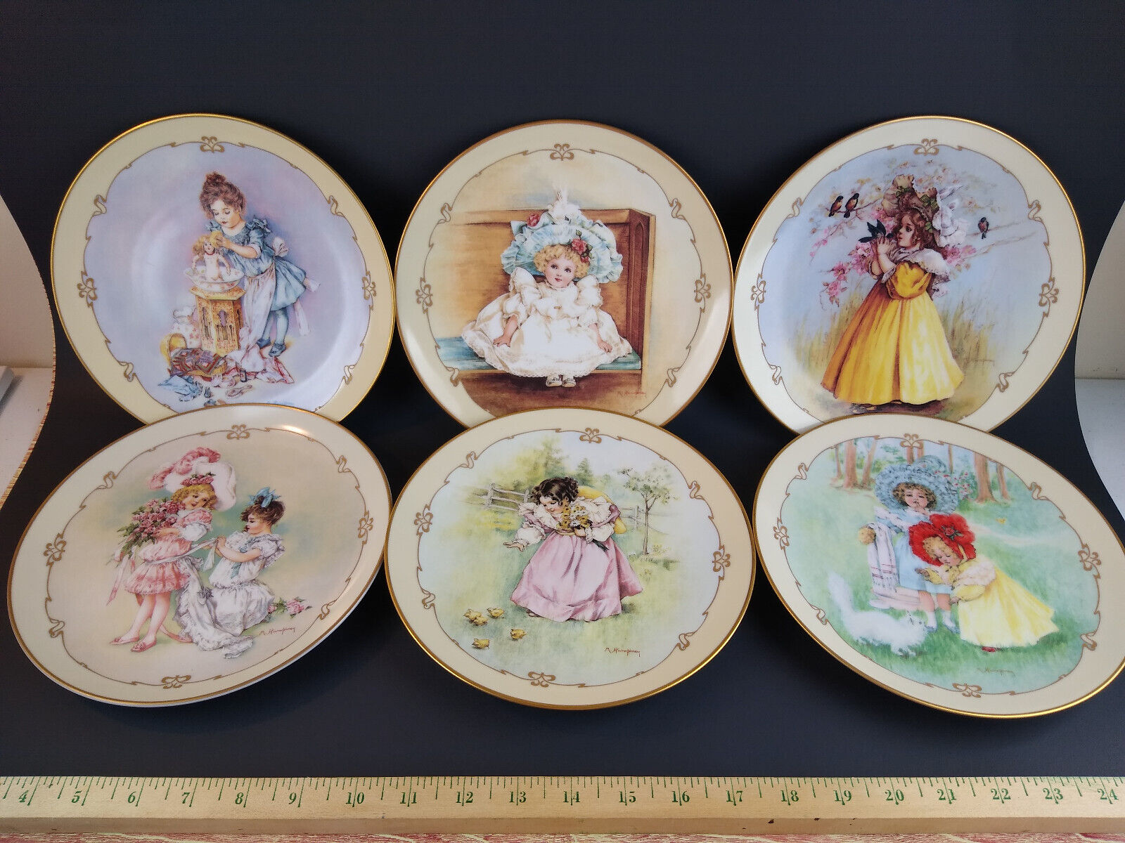 Little Ladies Maud Humphrey Bogart Lot of 6 Vintage Doll Theme Hamilton Plates 