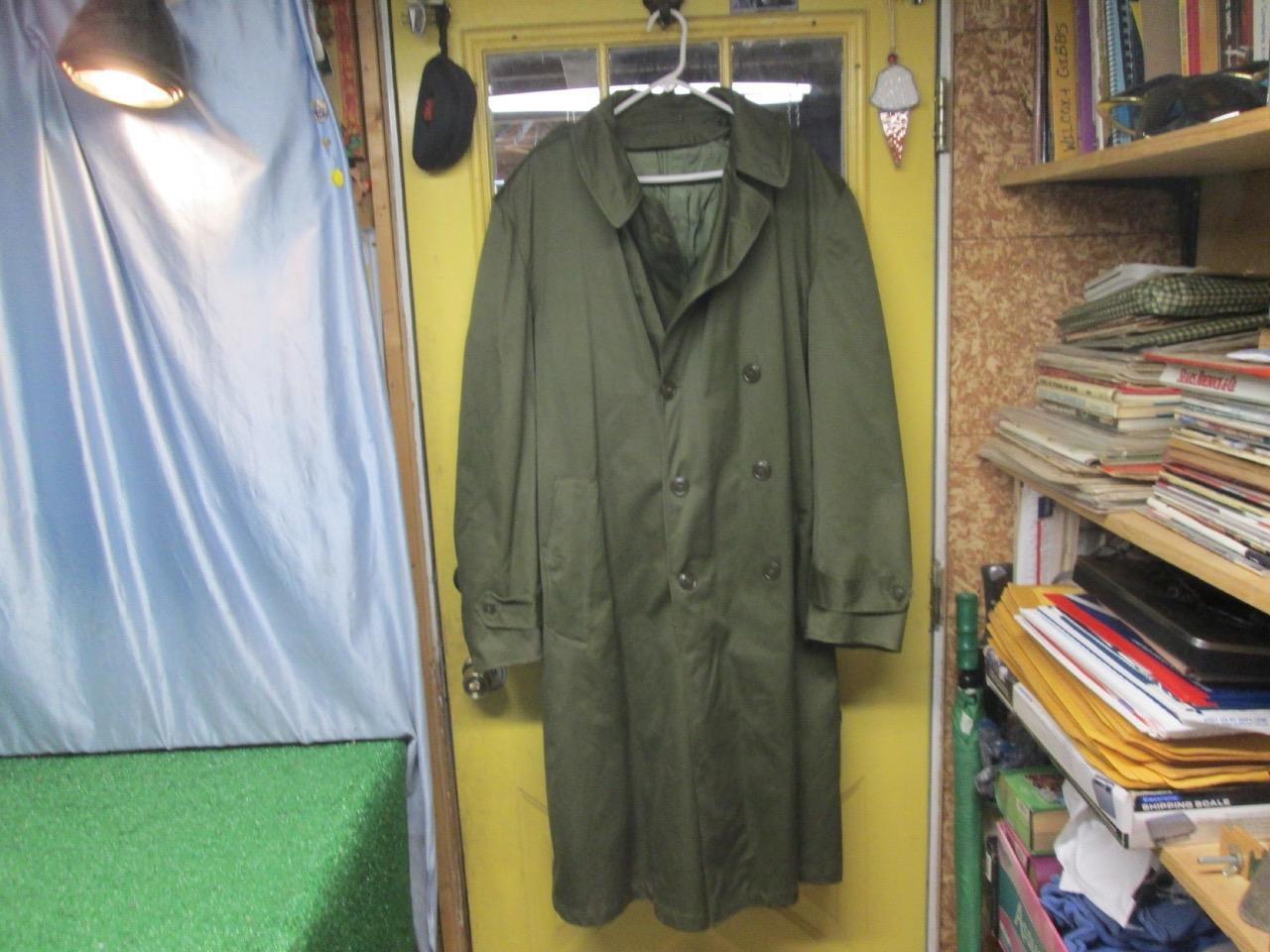 Vintage 1952 M1950A Military Field Overcoat  Coat w Wool Liner Regular X Large