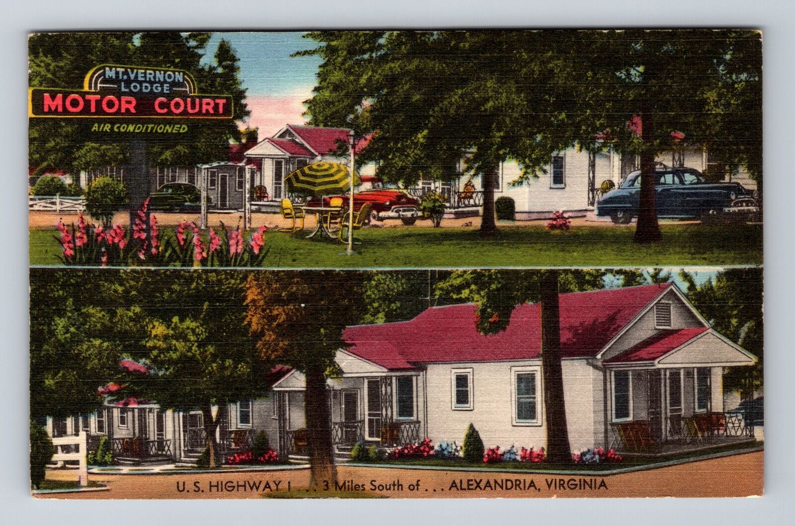 Alexandria VA-Virginia, Mt Vernon Lodge Motor Court Advertising Vintage Postcard