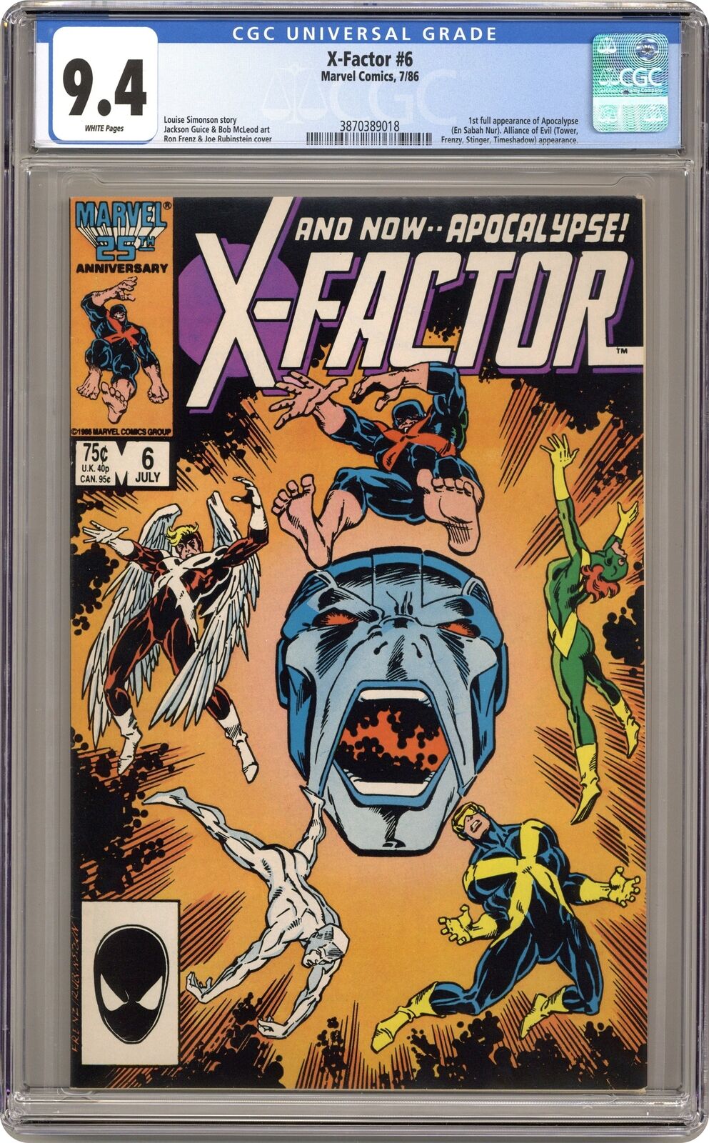 X-Factor #6D CGC 9.4 1986 3870389018 1st full app. Apocalypse