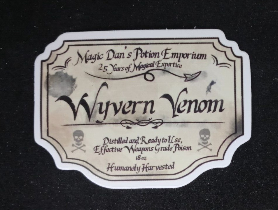 Magic Dan\'s Potion Emporium Wyvern Venom Sticker 1.5\