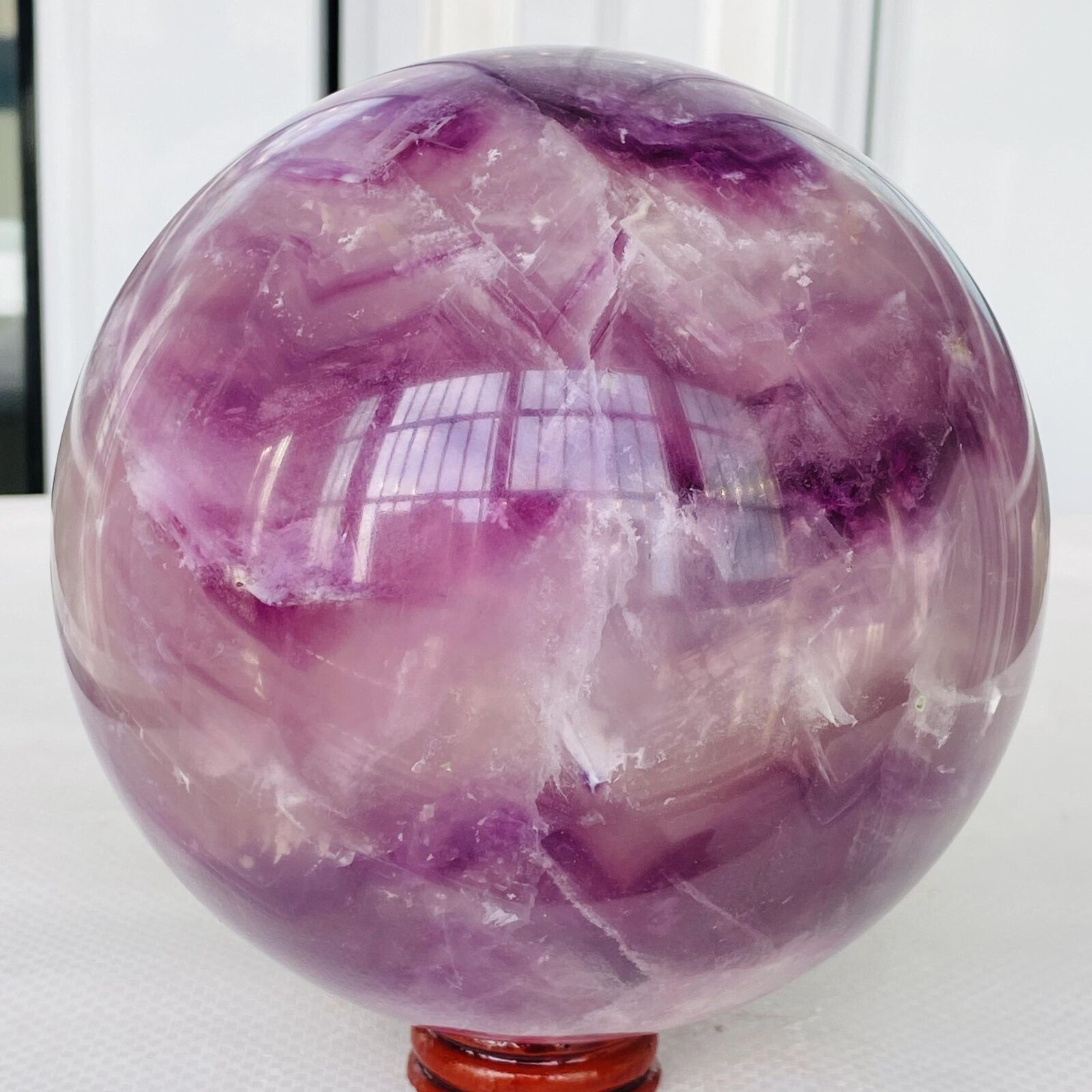 3580G Natural Fluorite ball Colorful Quartz Crystal Gemstone Healing