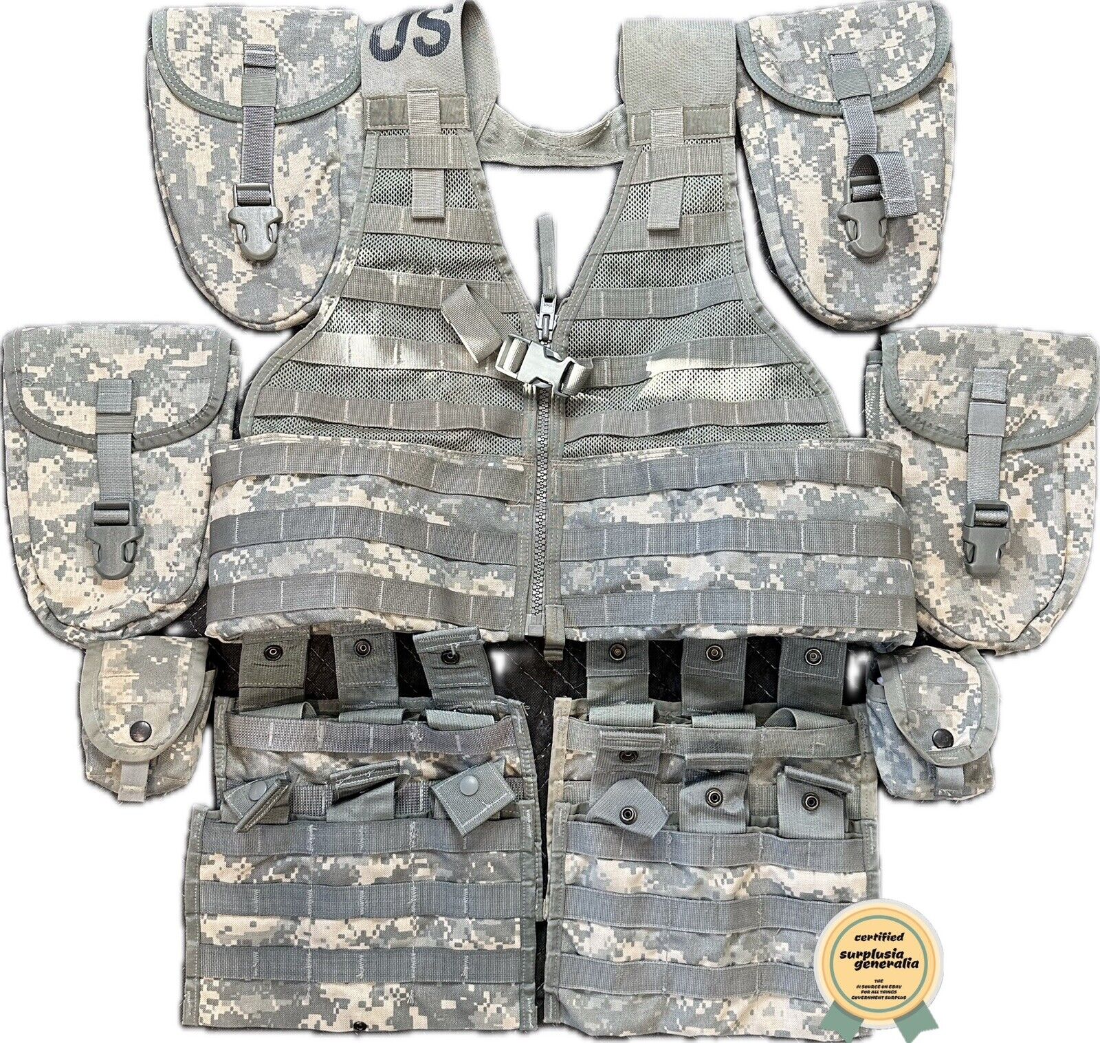 MOLLE II US Army Tactical Vest Bundle w/ 10 Pouches Support Infantry Kit ACU
