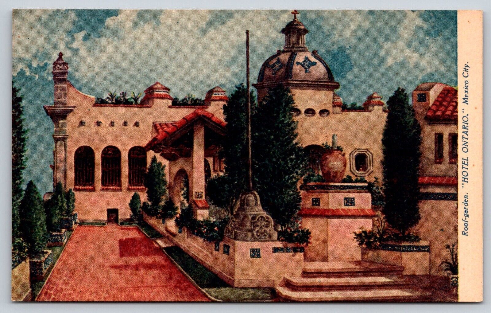 Postcard Hotel Ontario Roof Garden Mexico City   eo]