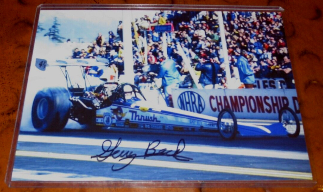 Gary Beck signed autographed photo NHRA HOF Drag Racing Legend