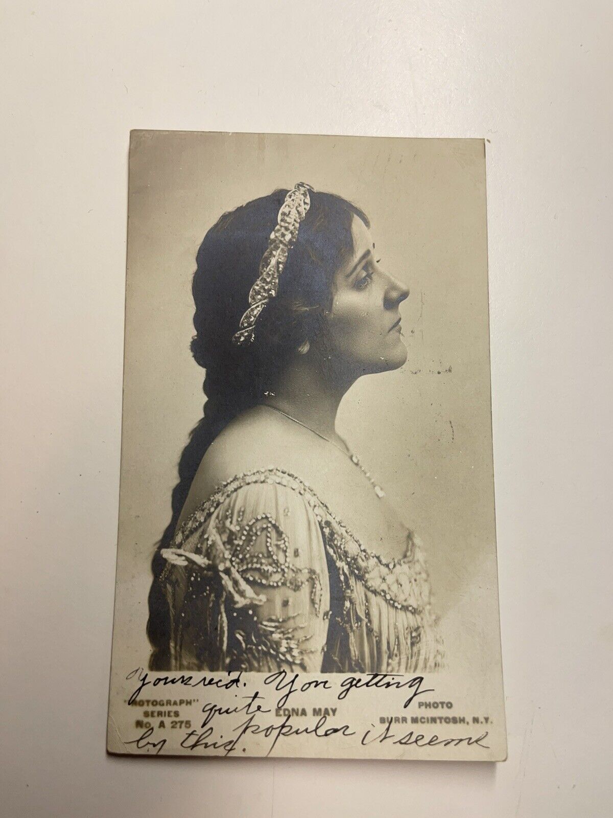 Miss Edna May ~ English Actress RPPC Antique Real Photo 1906s Series No A275