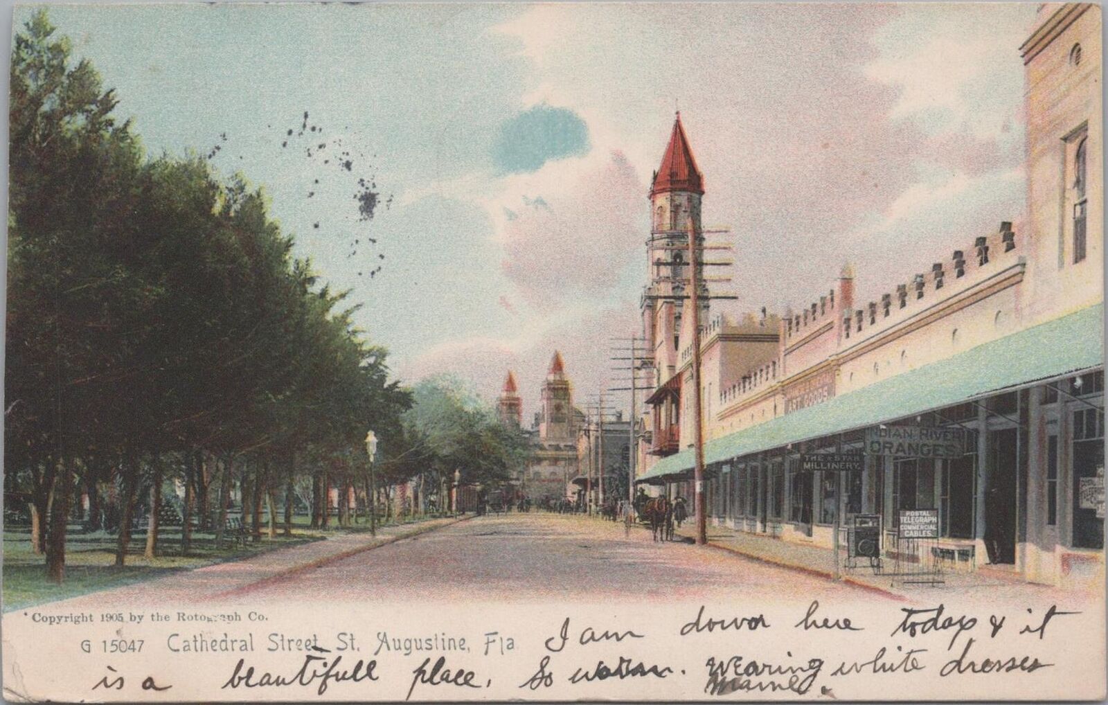 Postcard Cathedral Street St Augustine FL 1906