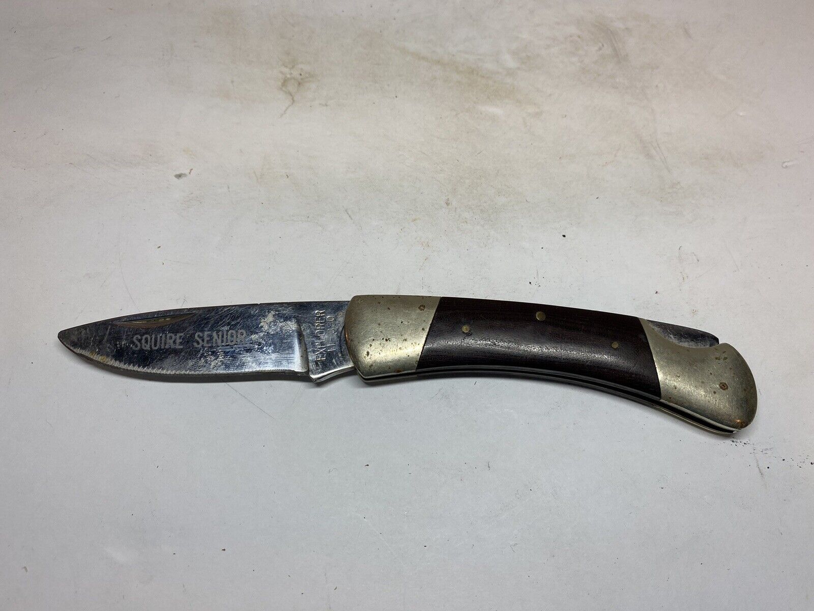 Vintage Squire Senior 11-380 Folding Lockback Pocket Knife For Repair Japan