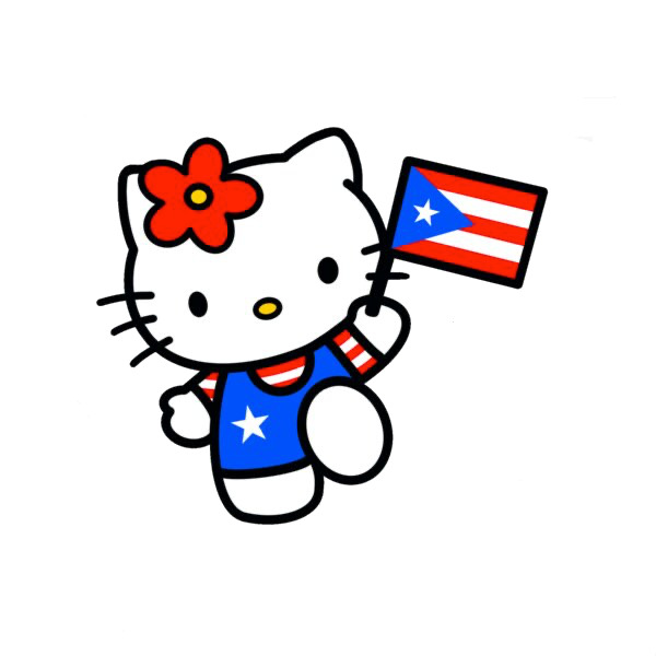 PUERTO RICO FLAG-HELLO KITTY- PR STICKER DECAL,HELLO KITTY BORICUA #53