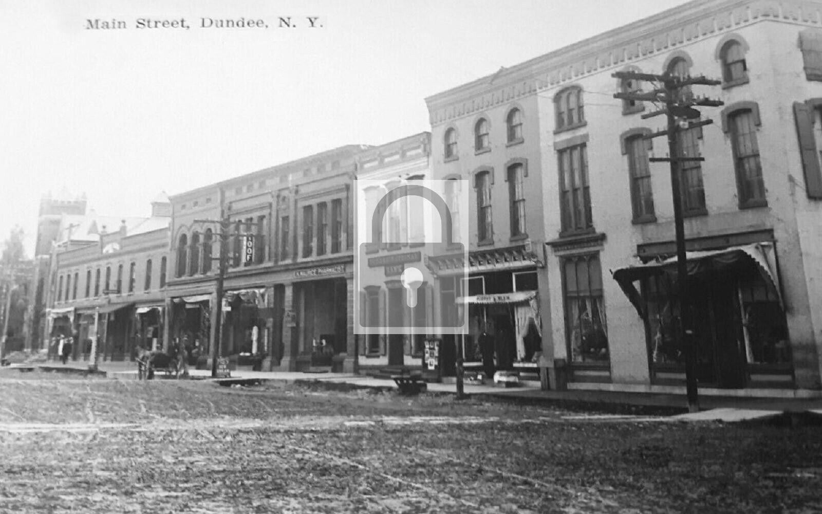 Main Street View Dundee New York NY Reprint Postcard