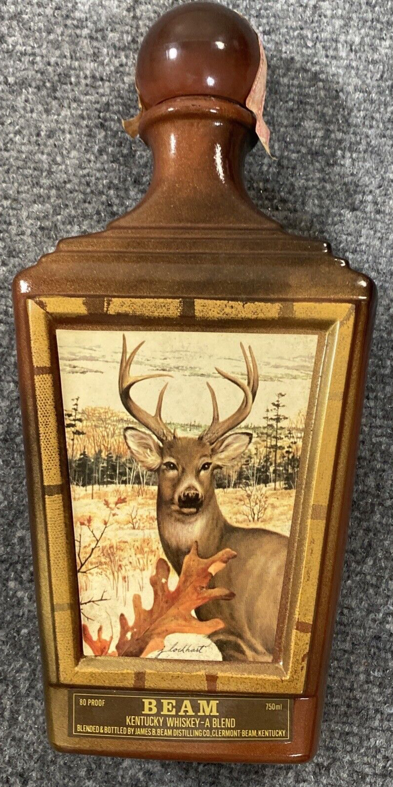 Bottle  Beam Vintage 1970's Wild Life Collection Deer Buck Whiskey  J Lockhart