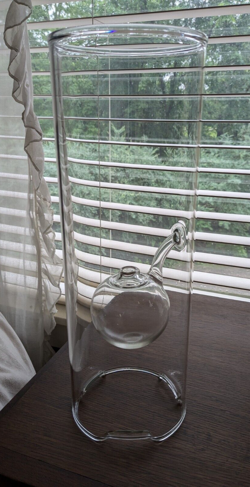 VTG Wolfard Glass Blowing Co Glass Oil Lamp Handblown 15” Clear Lantern