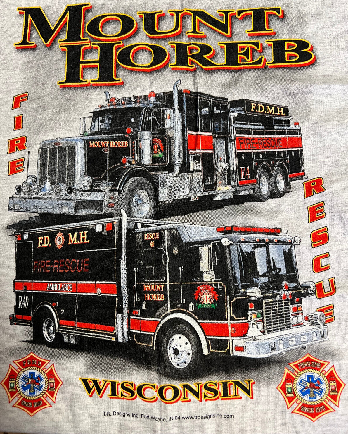 FDMH MOUNT HOREB FIRE DEPARTMENT WI GOT FIRE? - ADULT AND YOUTH TSHIRT - NEW
