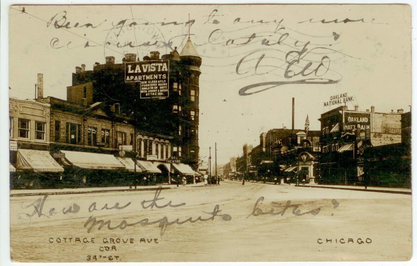 terrific 1908 Chicago Illinois Cottage Grove Avenue and 39th Street Real Photo