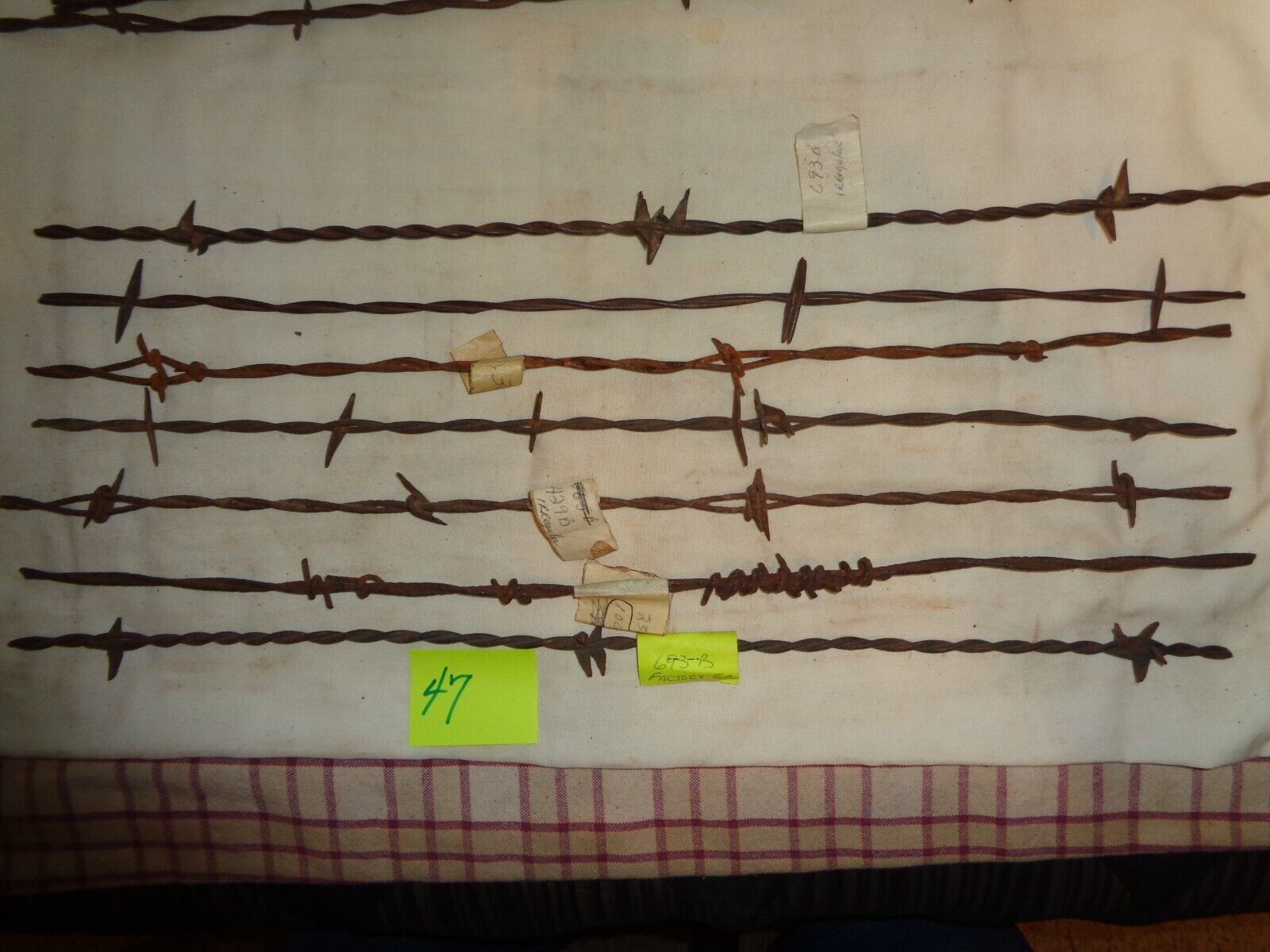 Antique Barbed Wire, 8 DIFFERENT PIECES, Factory Errors GLIDDEN bundle #Bdl 46