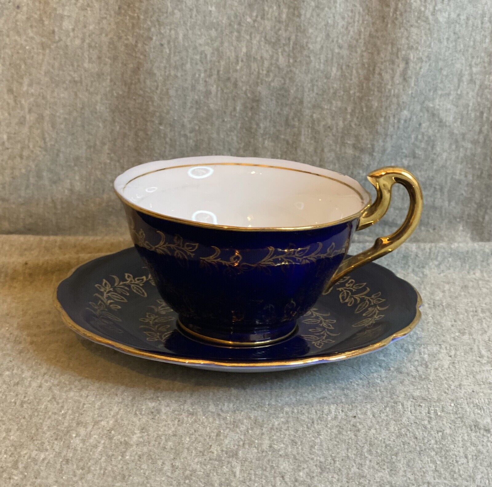 Rare Spencer Stevenson Teacup and Saucer | Royal Blue | English Bone China