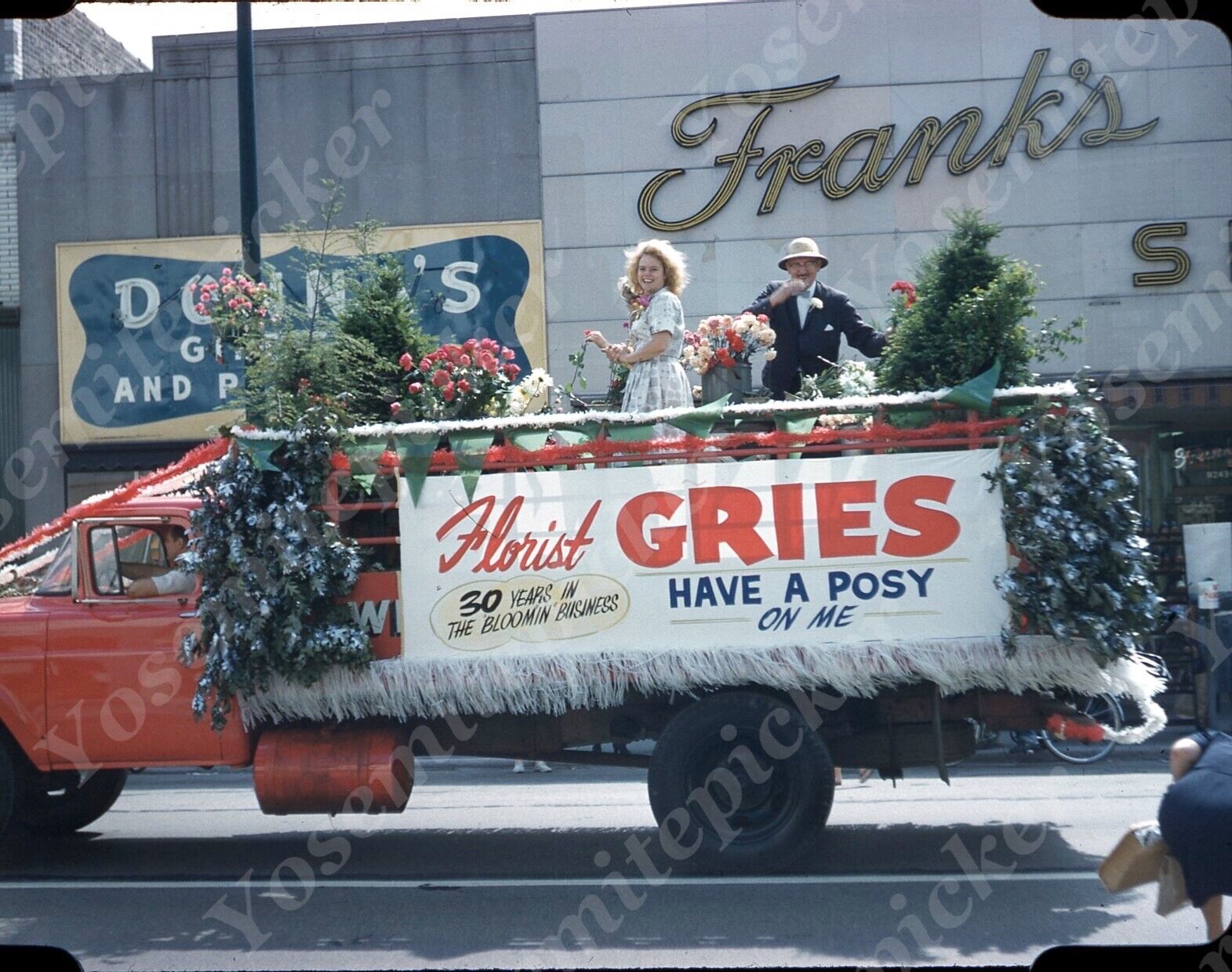 sl54 Original Slide 1960’s  Parade Old Fashioned Days Roseland 473a