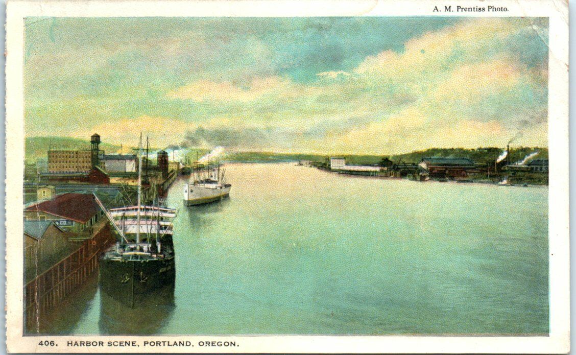 Postcard - Harbor Scene - Portland, Oregon