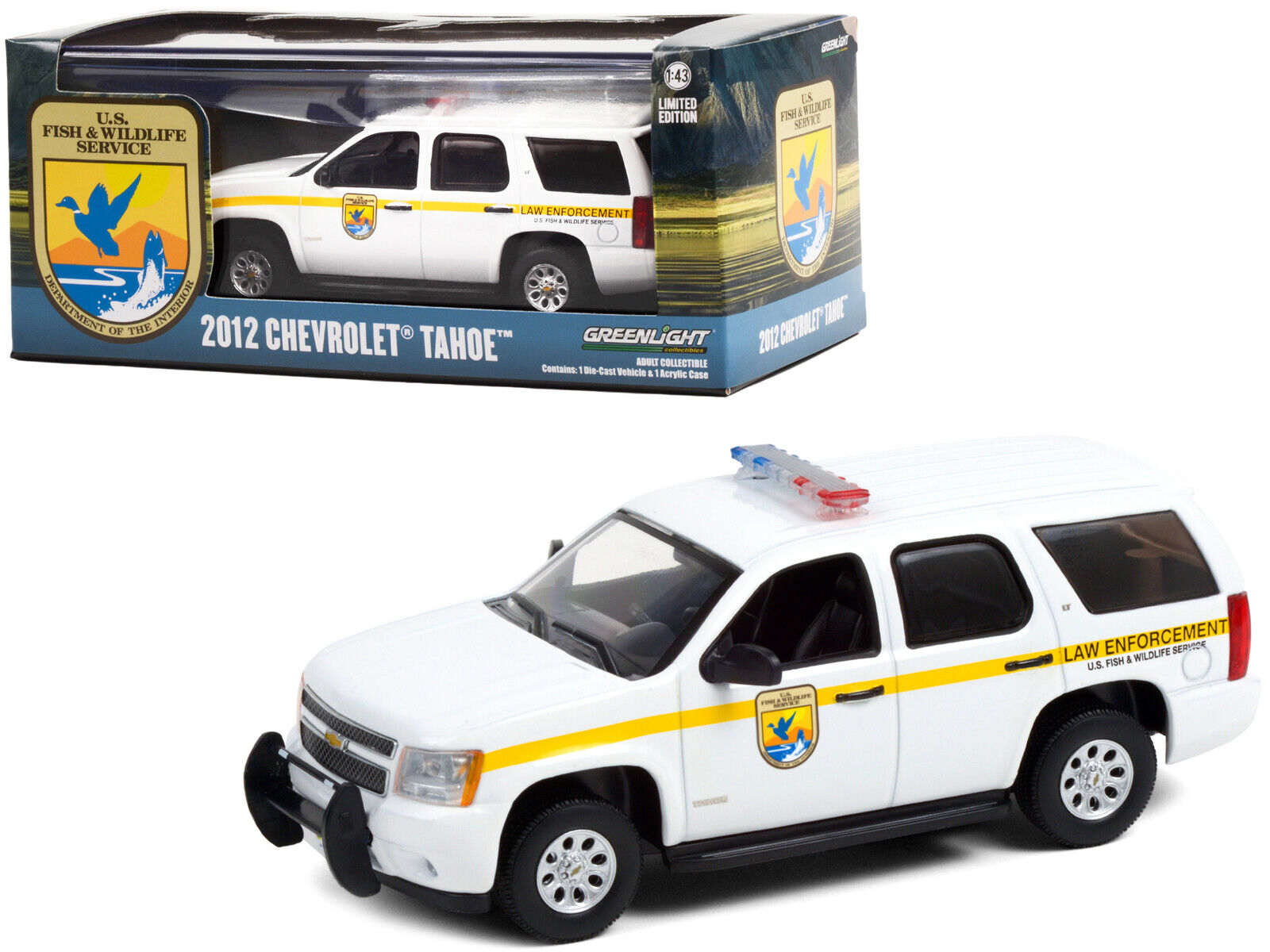 2012 Chevrolet Tahoe White with Yellow Stripes 