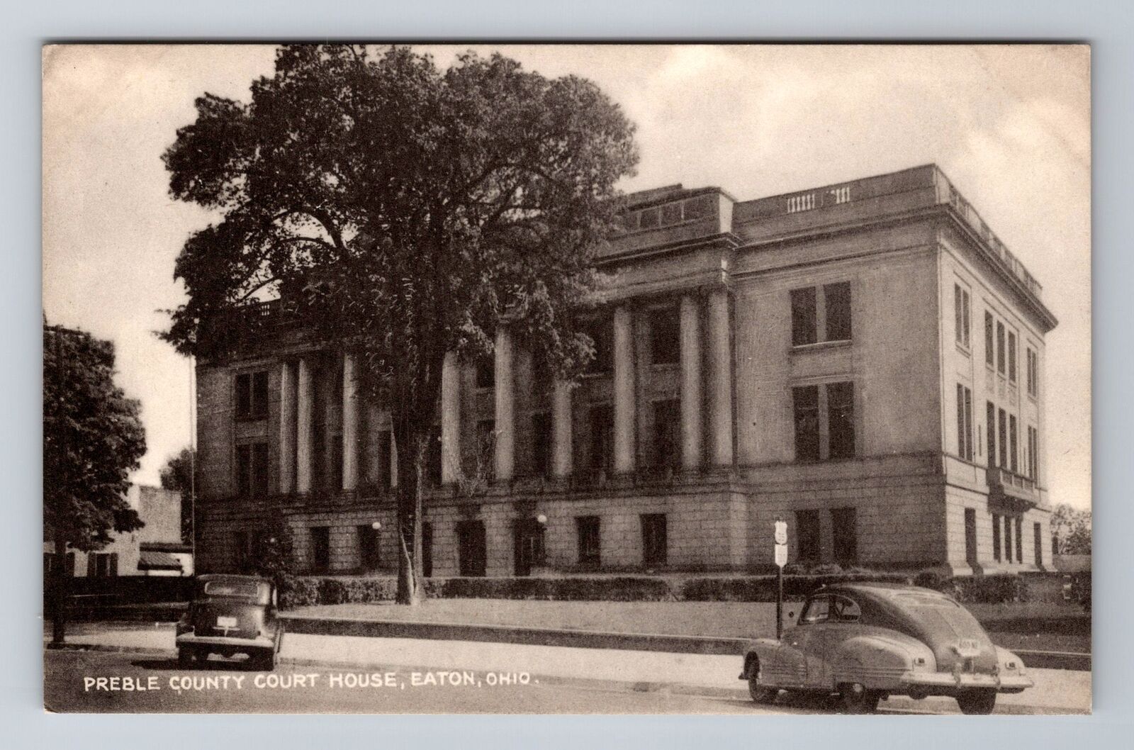 Eaton OH-Ohio, Preble County Court House, Antique Vintage Souvenir Postcard