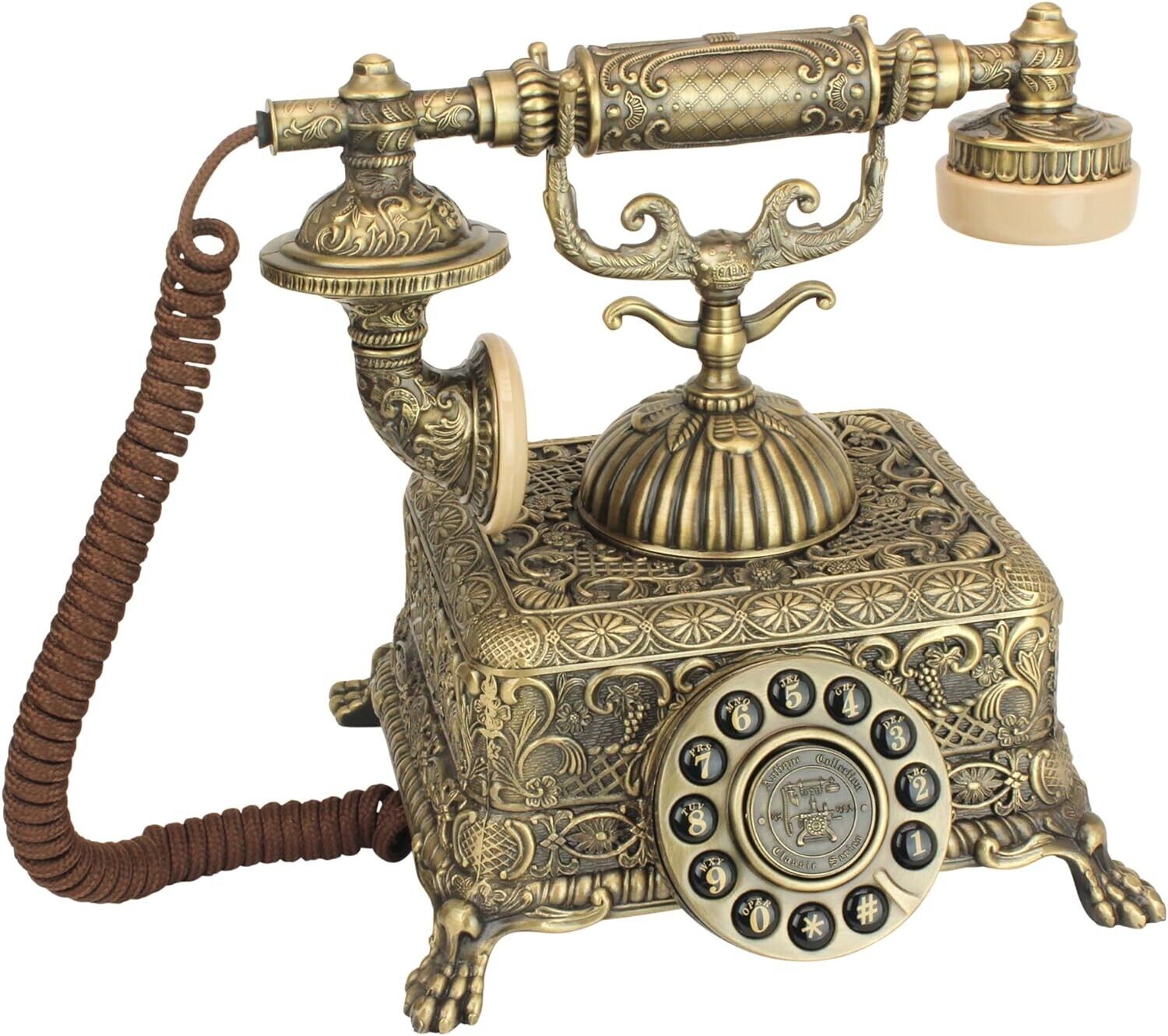 Antique Grand Emperor 1933 Rotary Corded Retro Phone-Vintage Telephones, Bronze