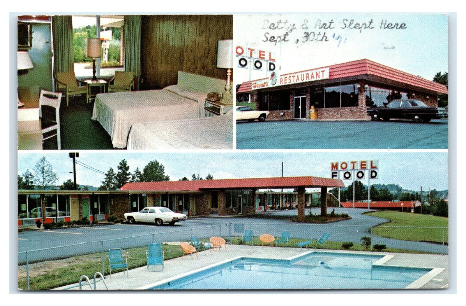 Postcard Bulldog Inn, Commerce, Georgia 1971 E14