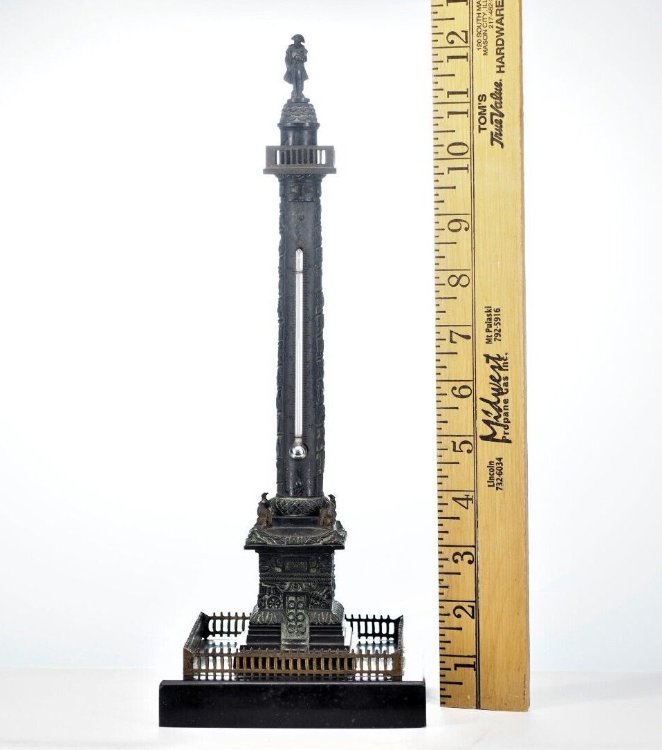 Napoleon figural Bronze Sculpture, Colonne Vendome thermometer, Grand tour
