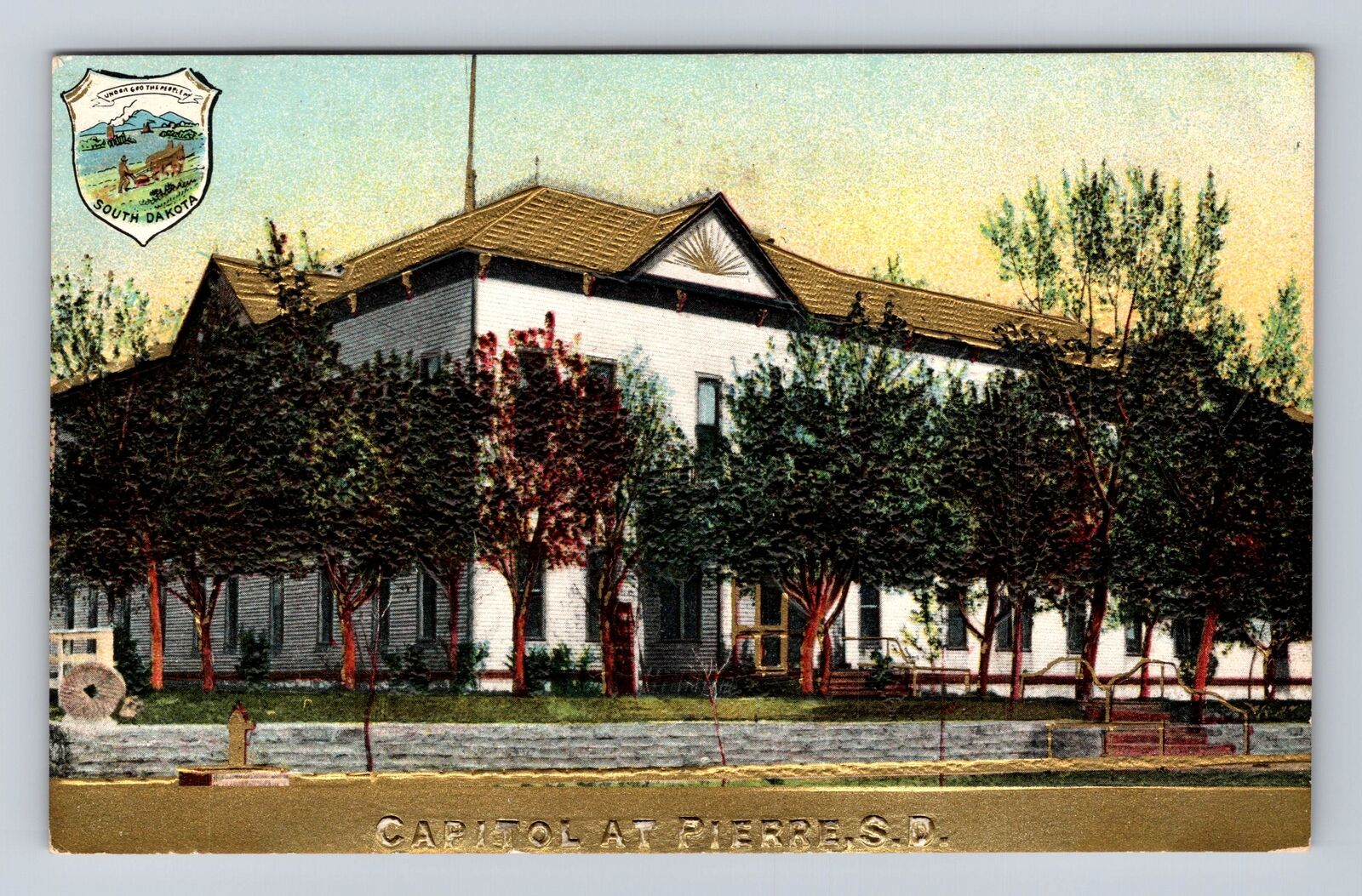 Pierre SD-South Dakota, Capitol, Antique, Vintage Souvenir Postcard