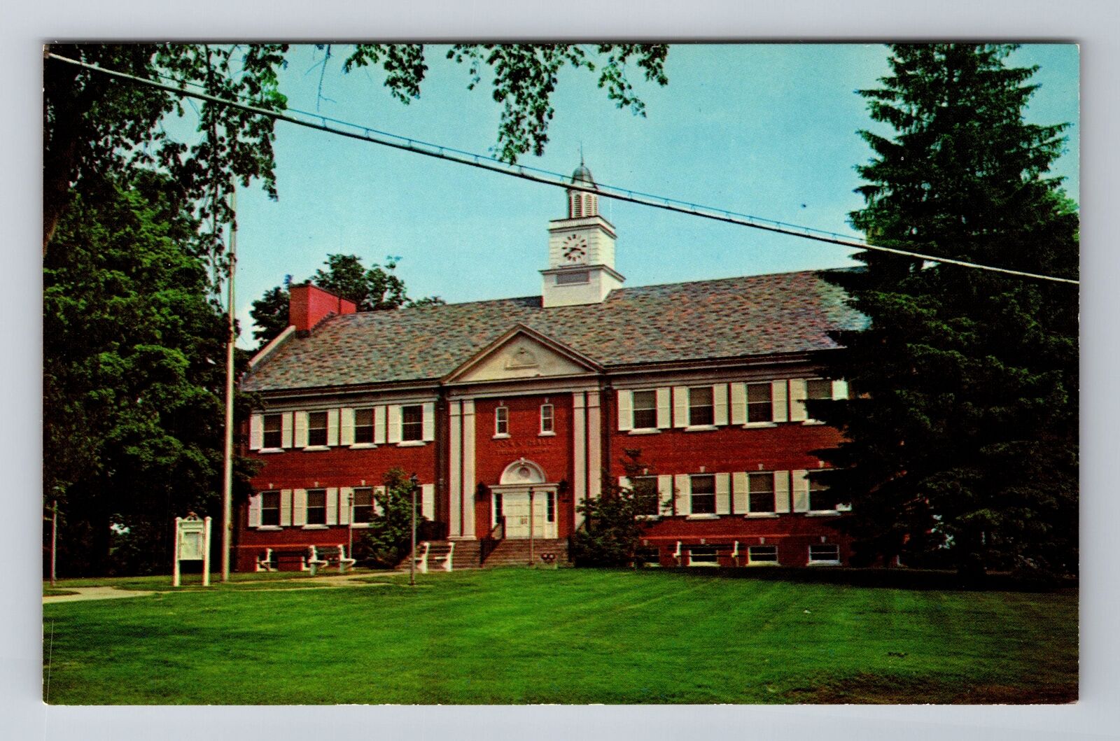 Trumbull CT-Connecticut, Town Hall, Antique Vintage Souvenir Postcard