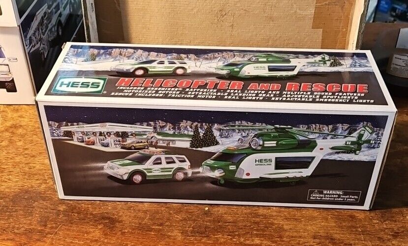 2012 HESS HELICOPTER AND RESCUE TRUCK IN BOX NEW IN BOX