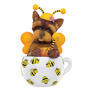 Sweet as Honey Yorkie Dog in a Teacup Figurine - Bradford Exchange
