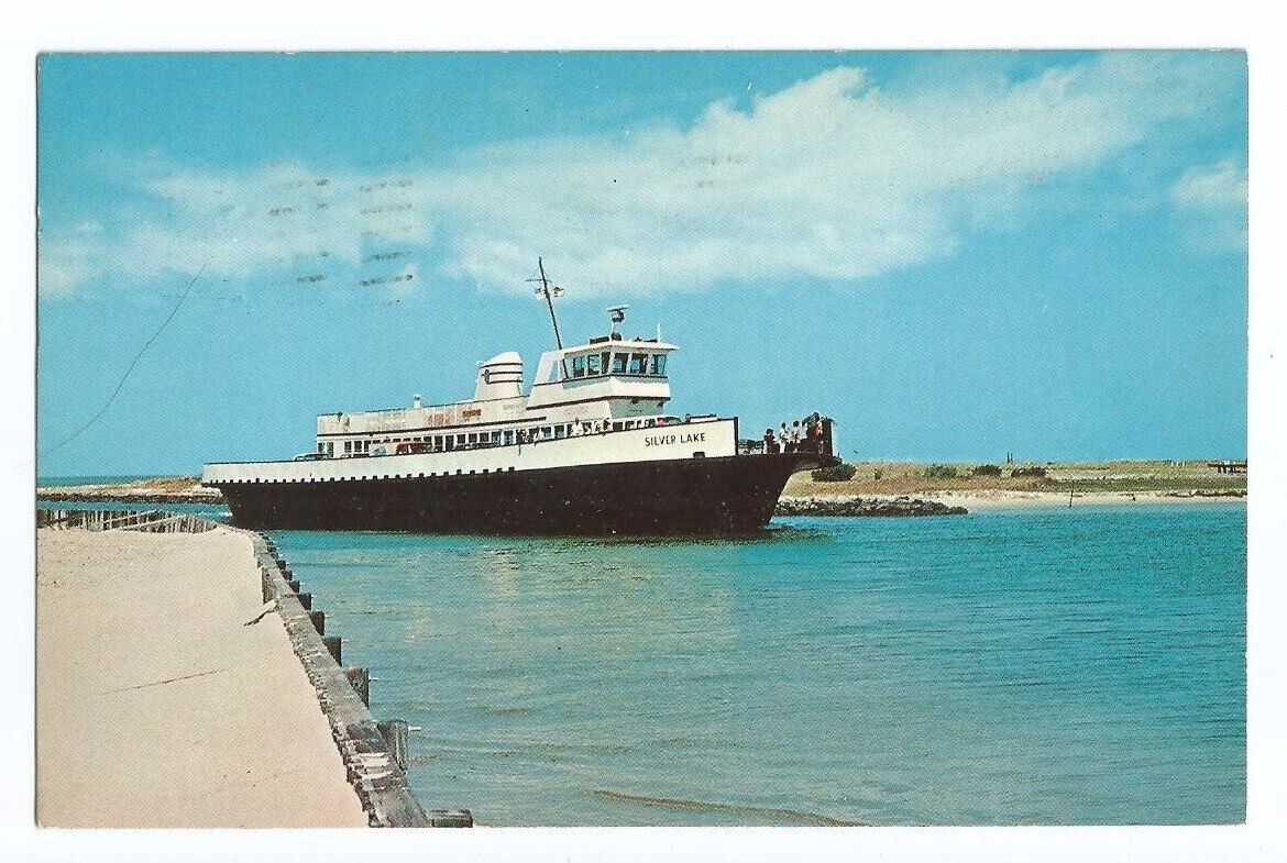 Outer Banks North Carolina NC Postcard Ocracoke Silver Lake Ferry