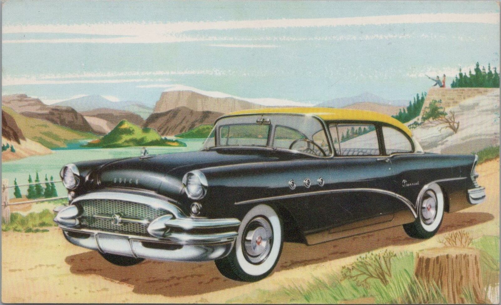 Postcard 1955 Buick 48 Special 2 Door Sedan 