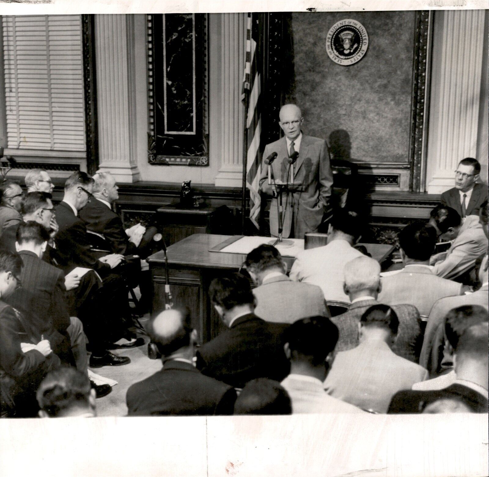 LD278 1958 AP Wire Photo PRESIDENT ADMITS ADAMS\' IMPRUDENCE President Eisenhower