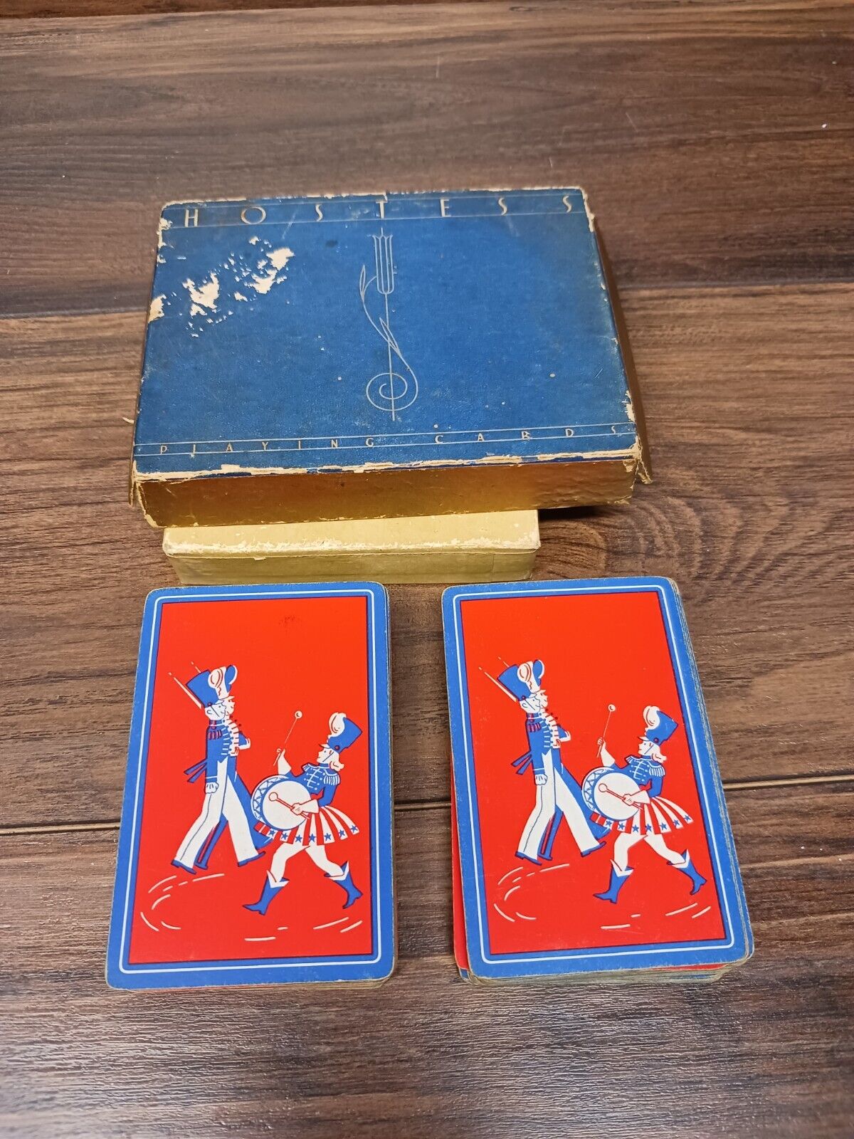 Vintage HOSTESS TWO DECK PLAYING CARDS in Original Box