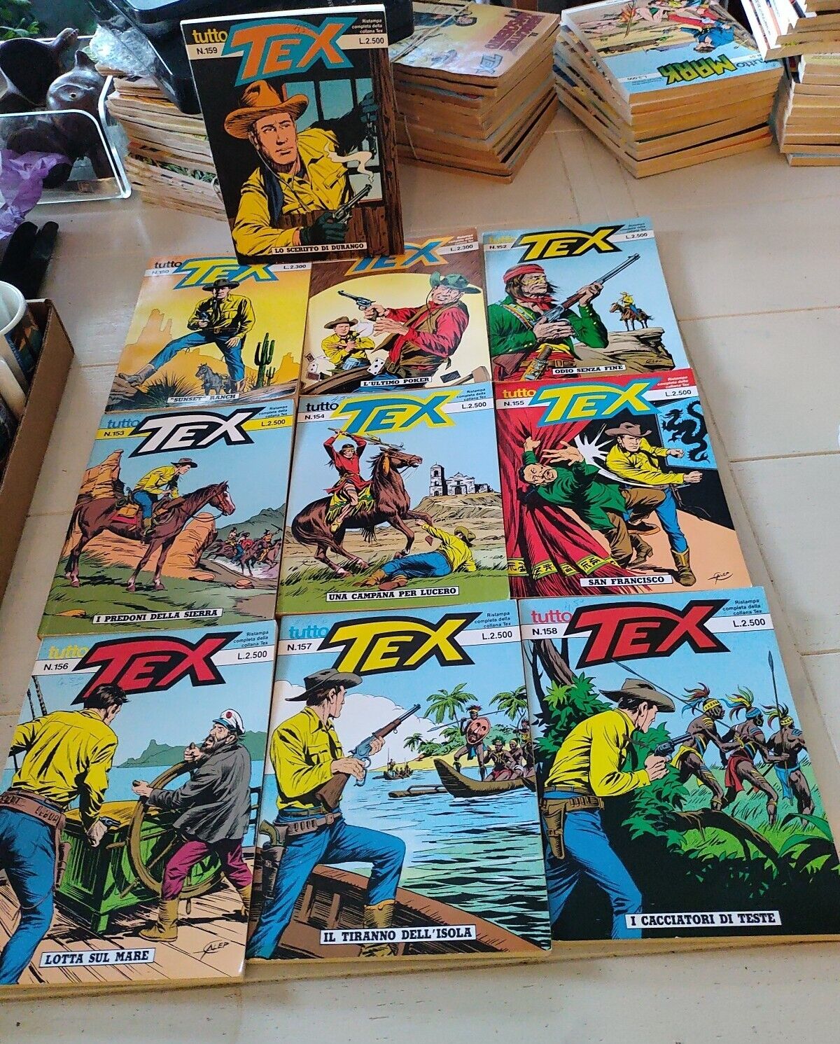 Vnt 1993 TEX (10) Italian Comic Books #150-159 VGUC Blck/White 8.3x6.3x1/2\