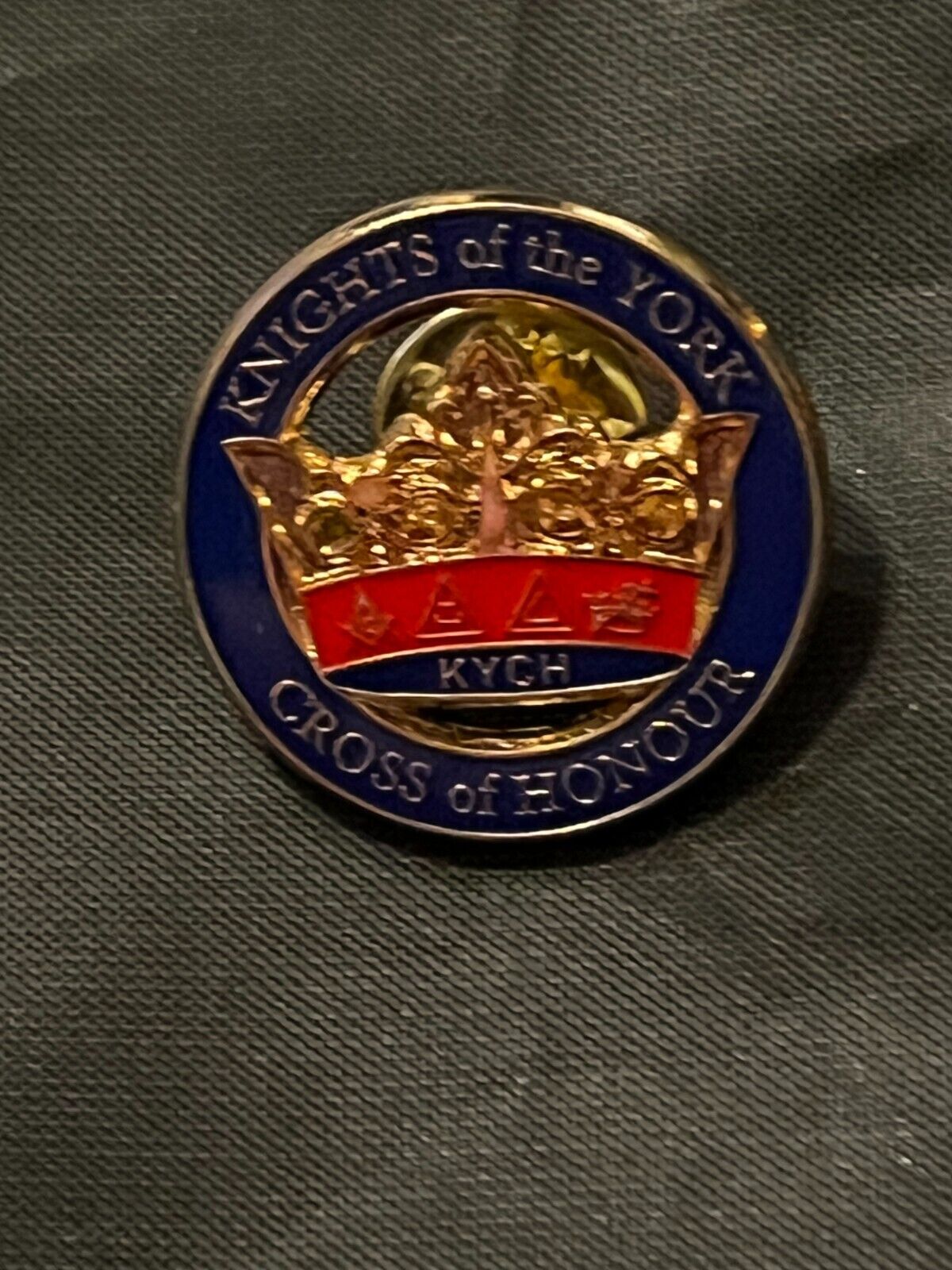 York Rites Masonic Lapel Tac Pin Crown KYCH Knights York Cross Honour NEW
