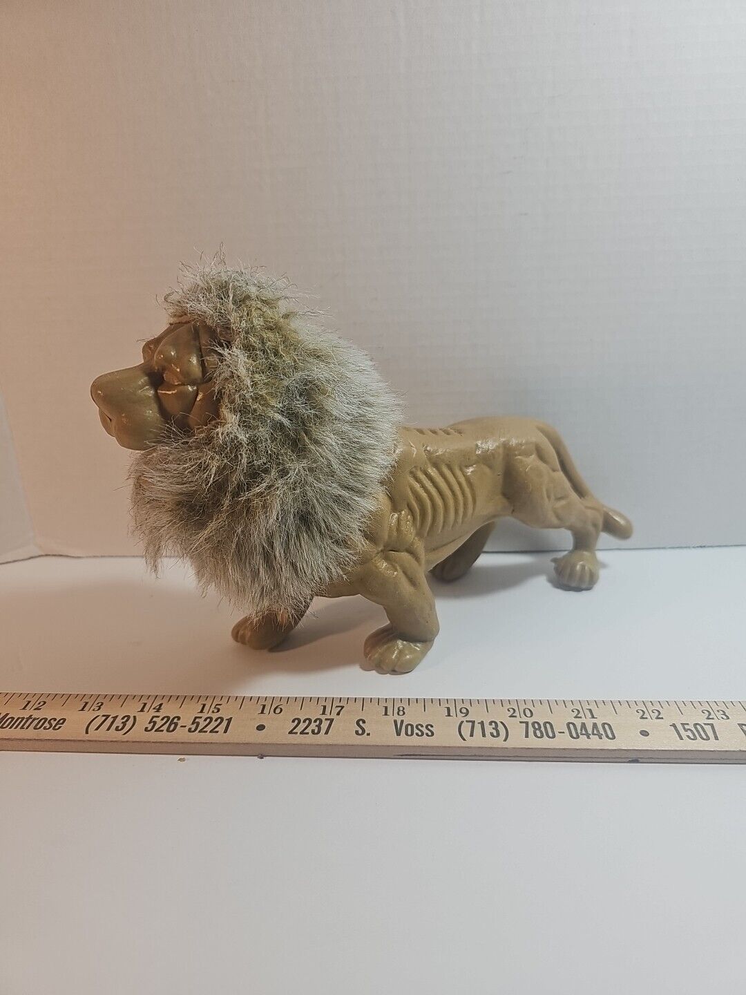  1950’s Lion With Real Rabbits Fur Mane And RARE Heman Battle Cat mold He man