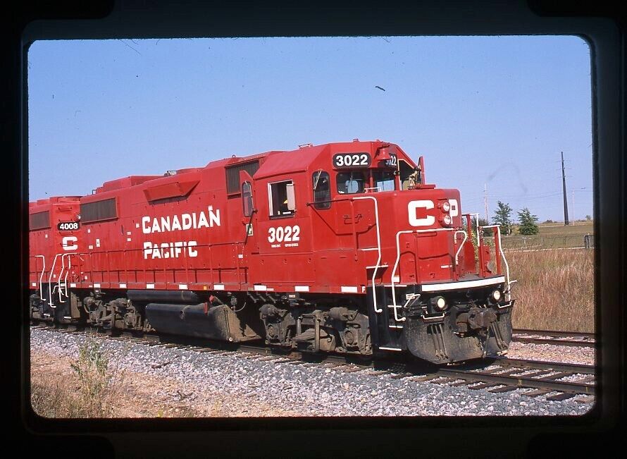 Original Railroad Slide CP Canadian Pacific 3022 GP38-2 at Cordova, IL