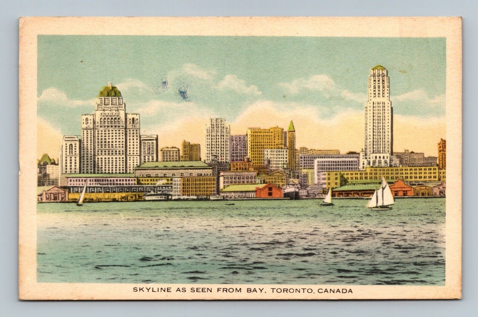 Postcard Skyline As Seen From Bay Toronto Canada